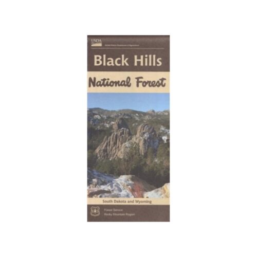 Rectangular brown map cover. Text reads Black Hills National Forest Recreation Map.