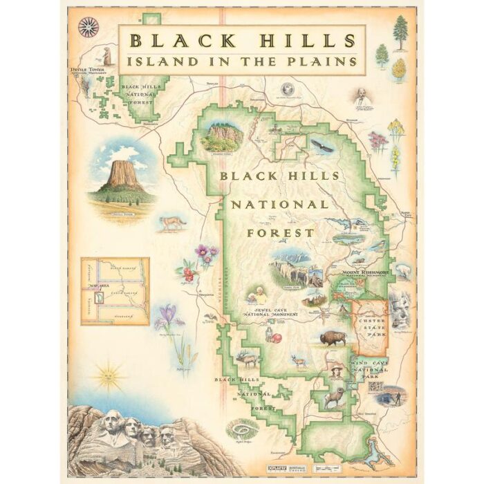 Black Hills Explorer Map Poster