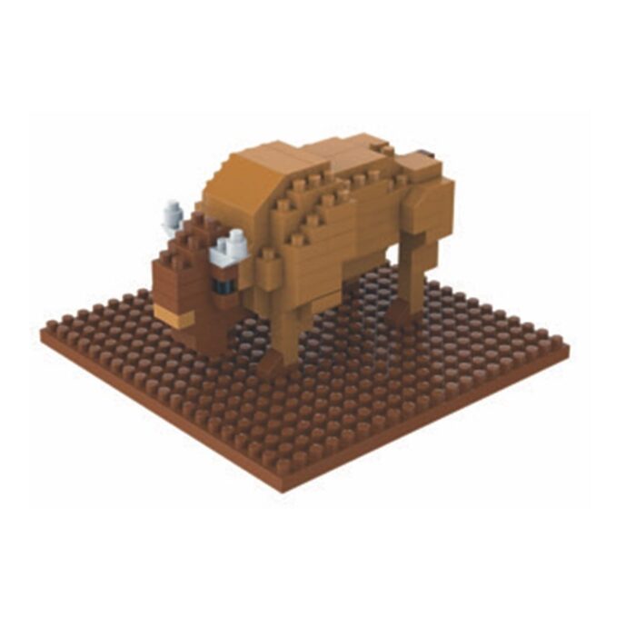 Bison mini building blocks set, assembled