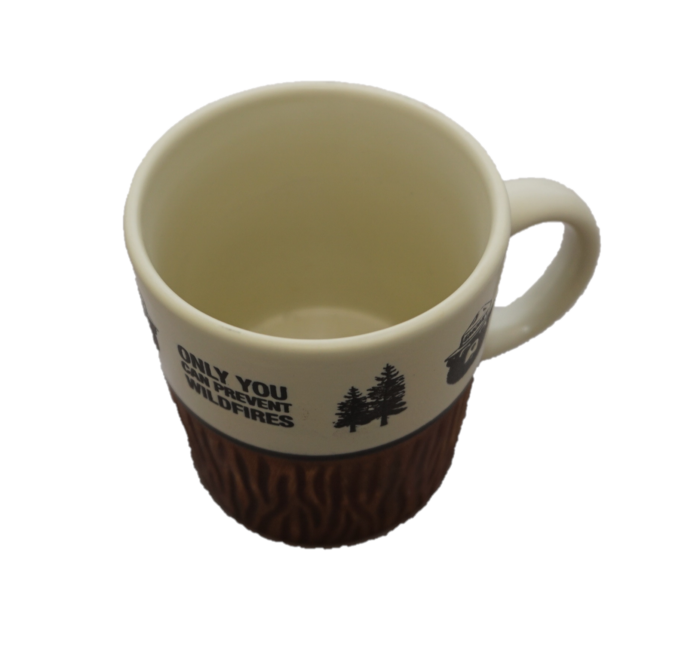 Smokey Bear Ceramic Mug – 12 oz Forest Design with Wood Texture - Image 3