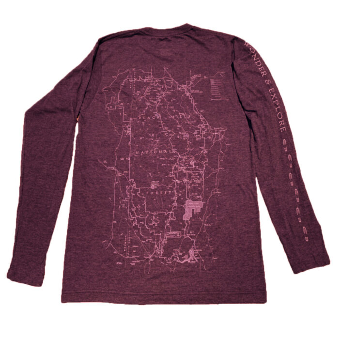 Long Sleeve Black Hills Map Tee Shirt.