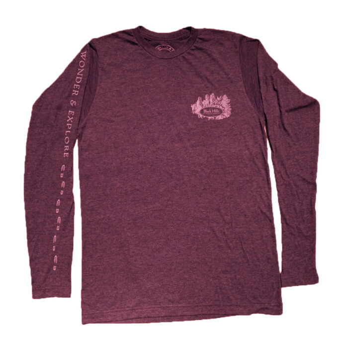 Long Sleeve Black Hills Map Tee Shirt. - Image 2