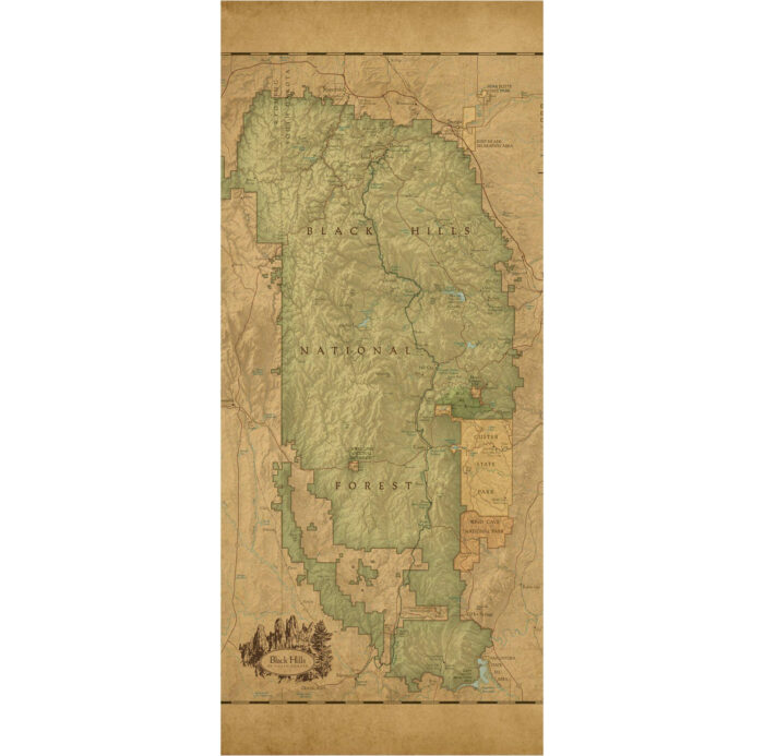 Black Hills Map Scarf Full
