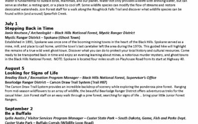 Black Hills National Forest 2023 Moon Walk Schedule