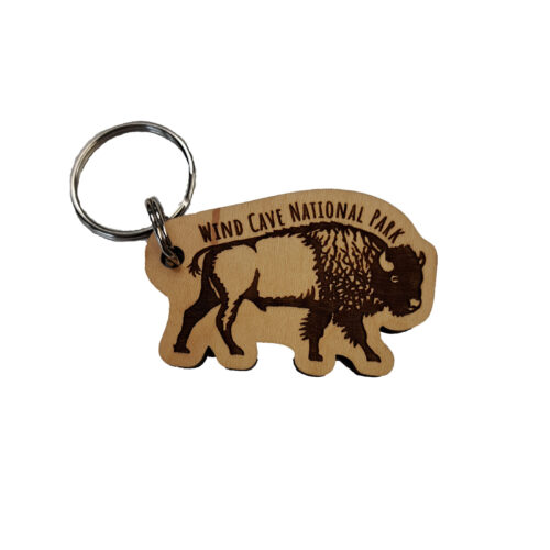 Wind Cave Wood Bison Keychain