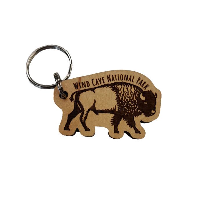 Wind Cave Wood Bison Keychain
