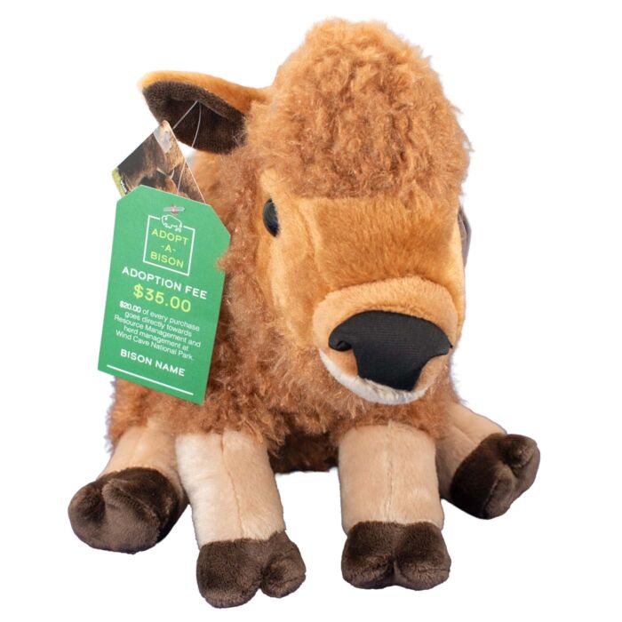 Adopt a Bison plush calf head-on view