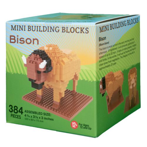 Bison mini building blocks 384 piece set box hero image