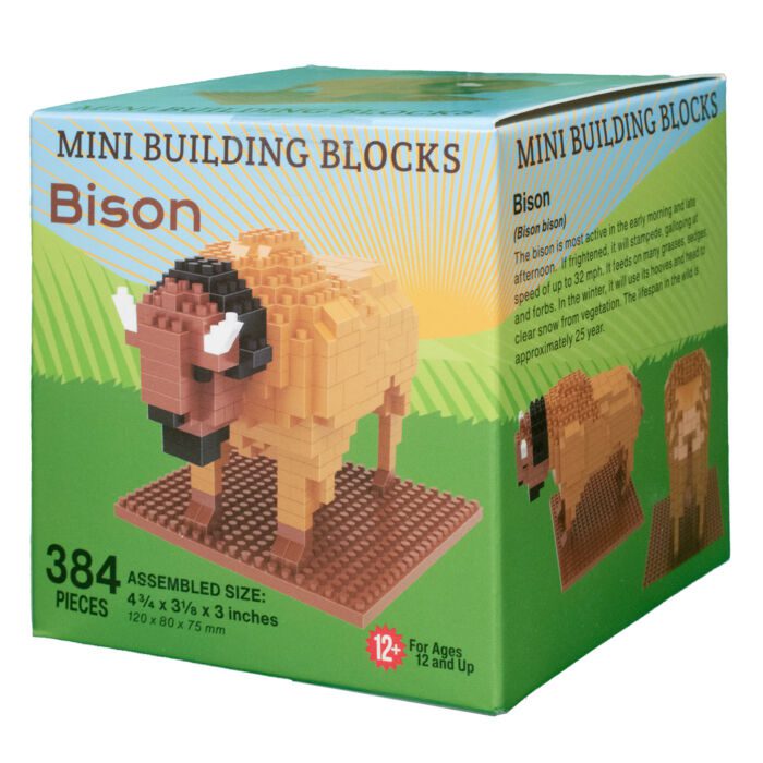 Bison mini building blocks 384 piece set box hero image