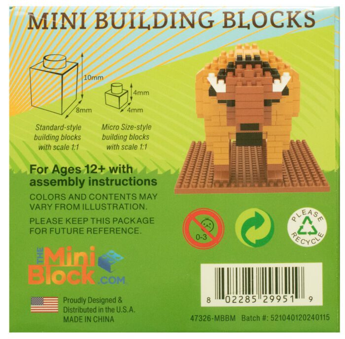 Rear panel of bison mini building block set