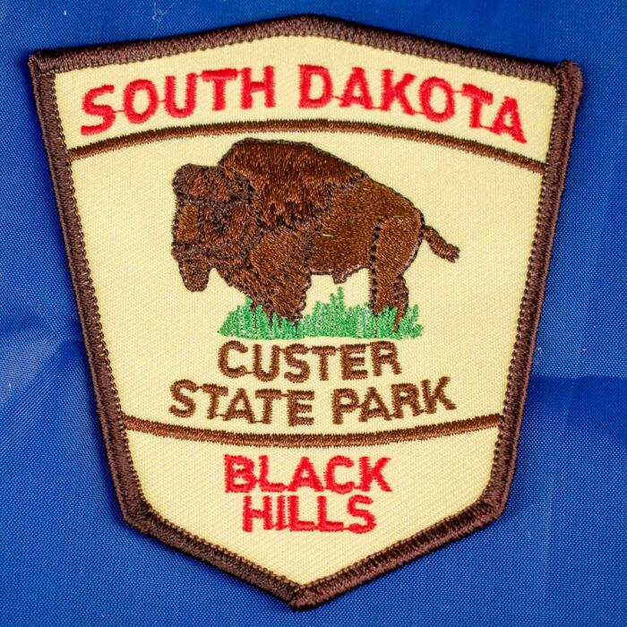 Custer State Park patch on blue fabric