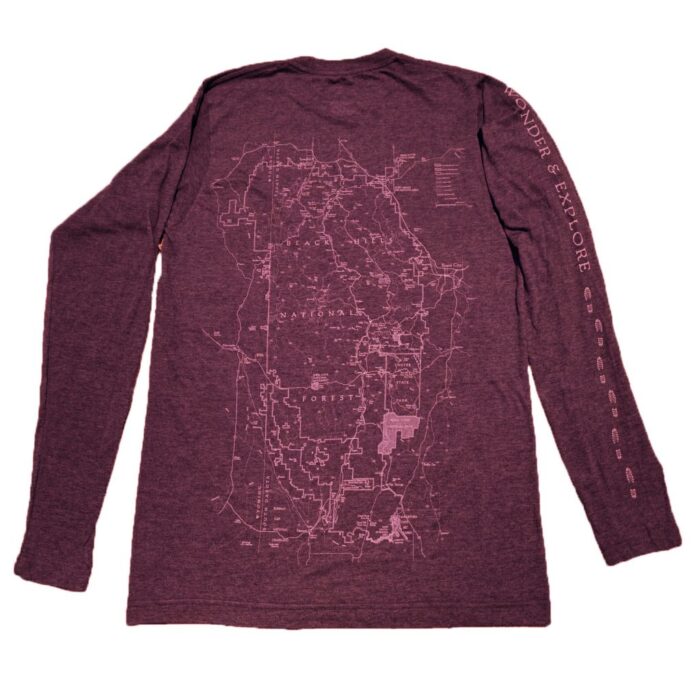Long Sleeve Black Hills Map Tee Shirt.