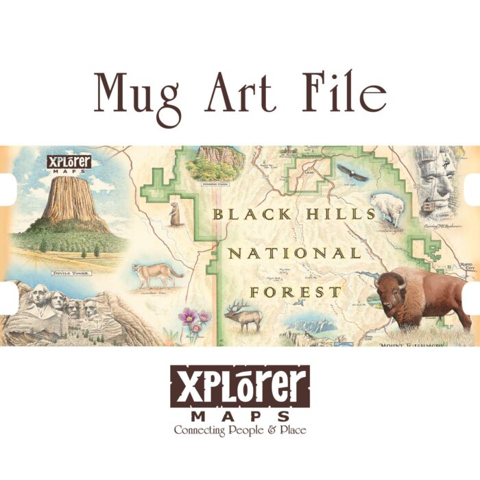 Black Hills Map Mug – 16 oz Ceramic Mug with Original Artwork - Image 2