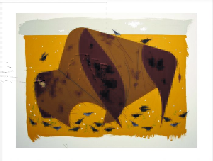 Charley Harper "American Bison" Limited Edition Print - 20" x 16"
