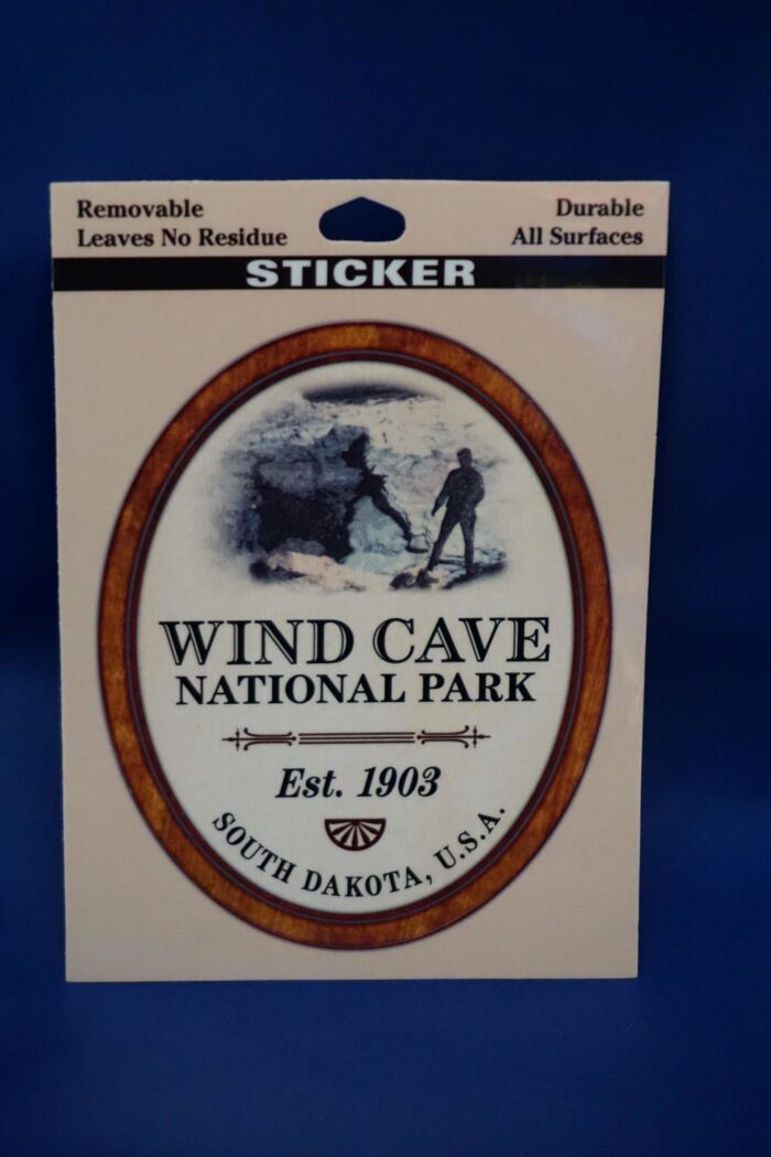 Wind Cave National Park vintage-style oval vinyl sticker, Est. 1903