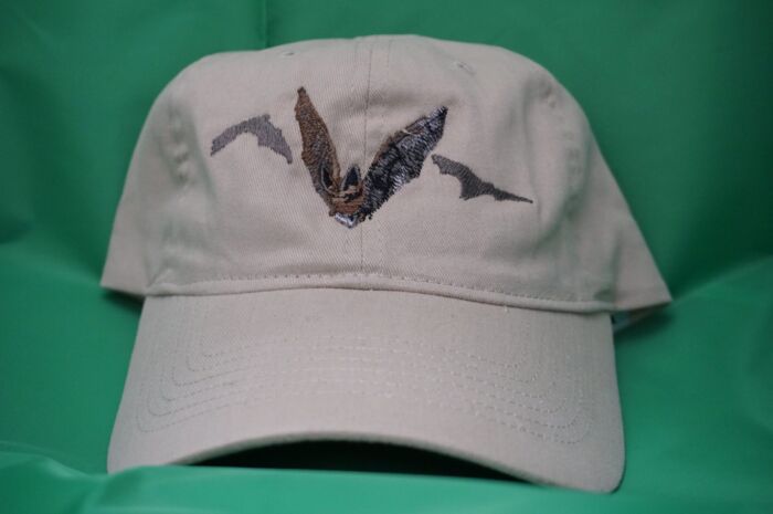 Adopt-A-Bat khaki cap with embroidered bats, Jewel Cave National Monument