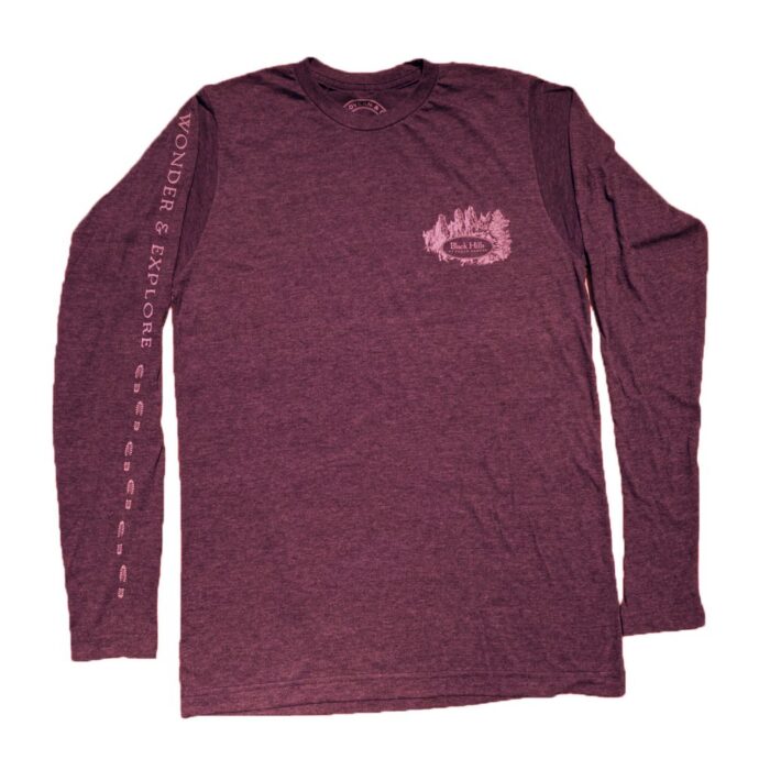 Long Sleeve Black Hills Map Tee Shirt. - Image 2
