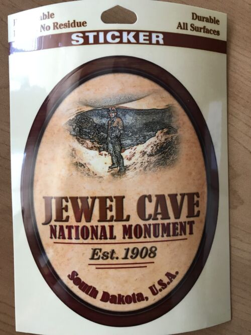 Jewel Cave National Monument vintage-style oval vinyl sticker, Est. 1908
