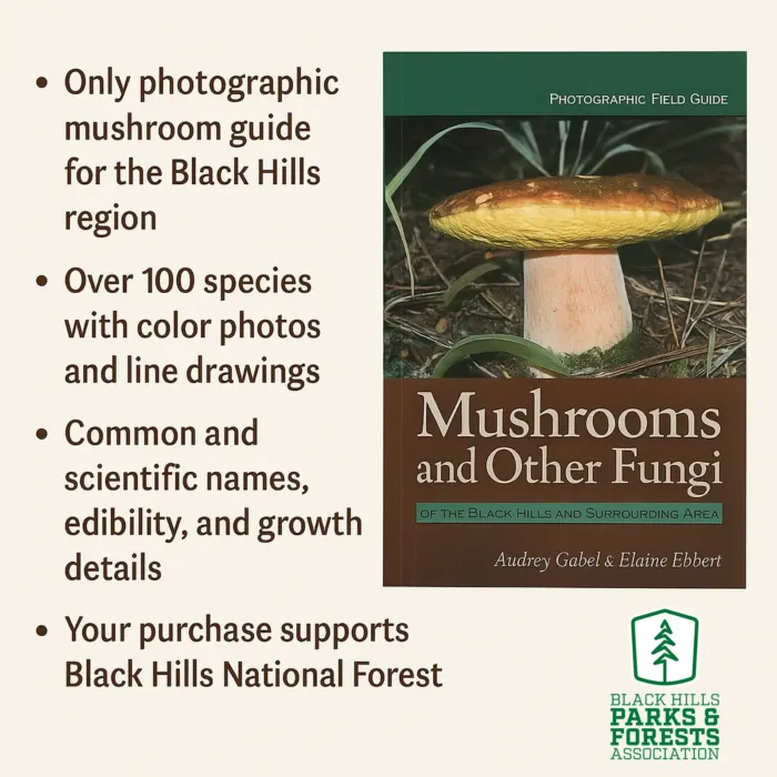 Callout text graphic about Mushrooms and Other Fungi of the Black Hills book