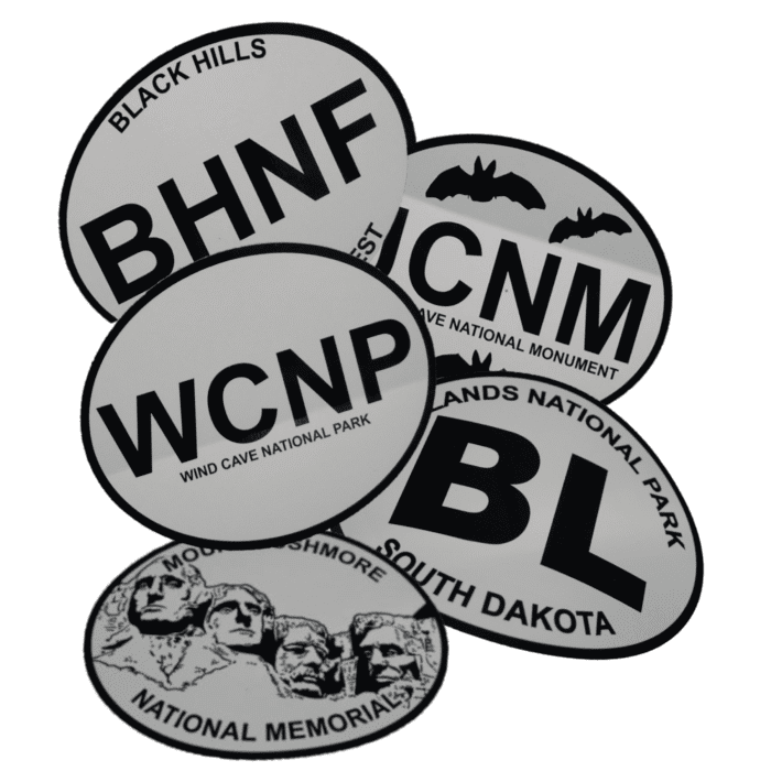 Sticker white & black oval