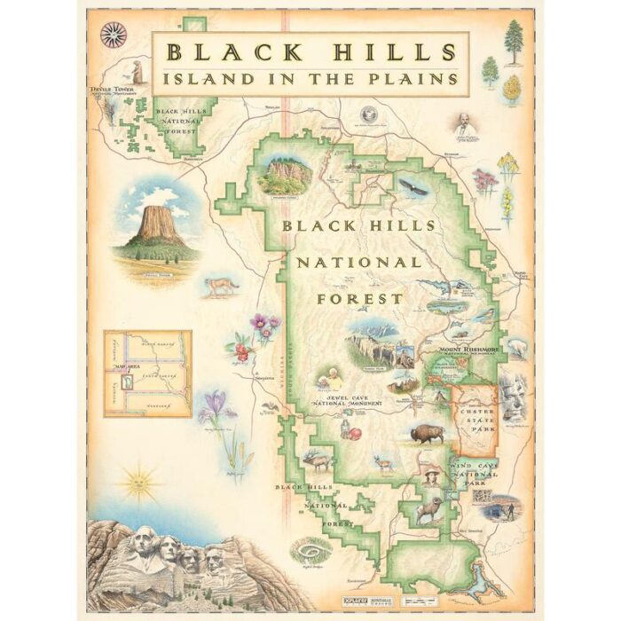 Black Hills Explorer Map Poster