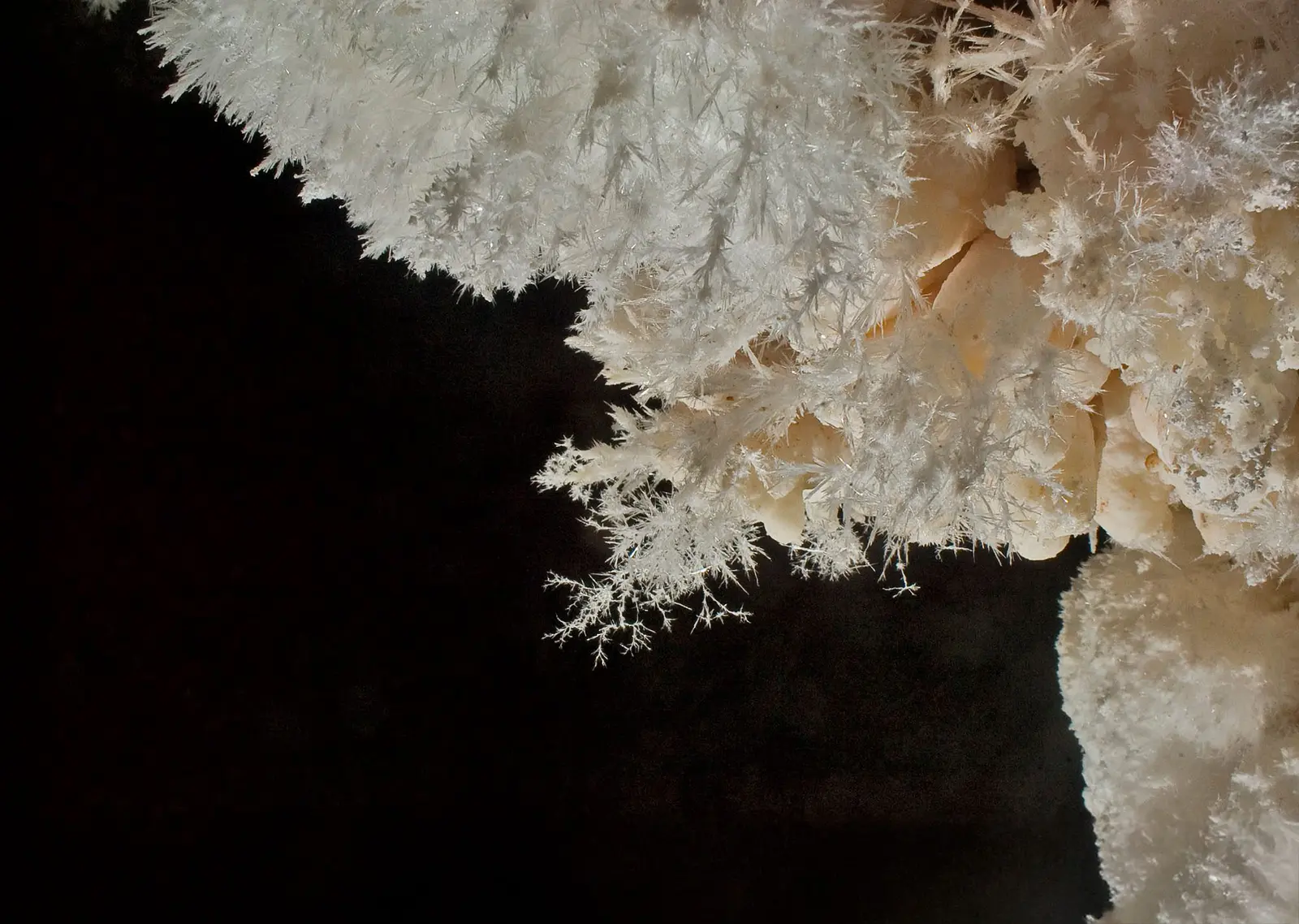 Calcite crystal formations inside Jewel Cave