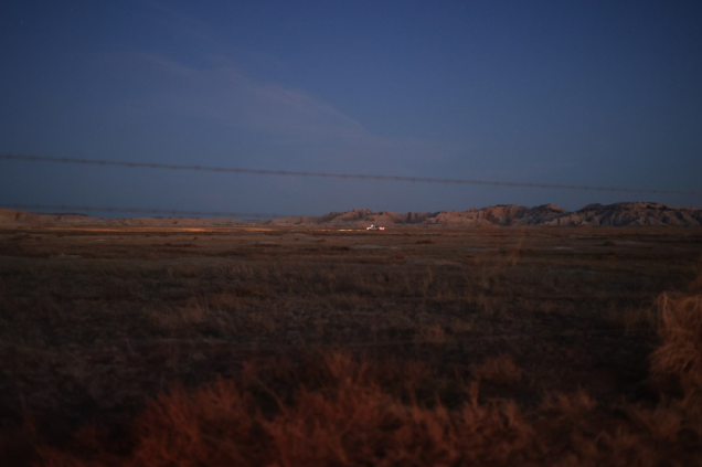 Dawn light over the Conata Basin of Buffalo Gap National Grassland after a long night of black-footed ferret surveys.