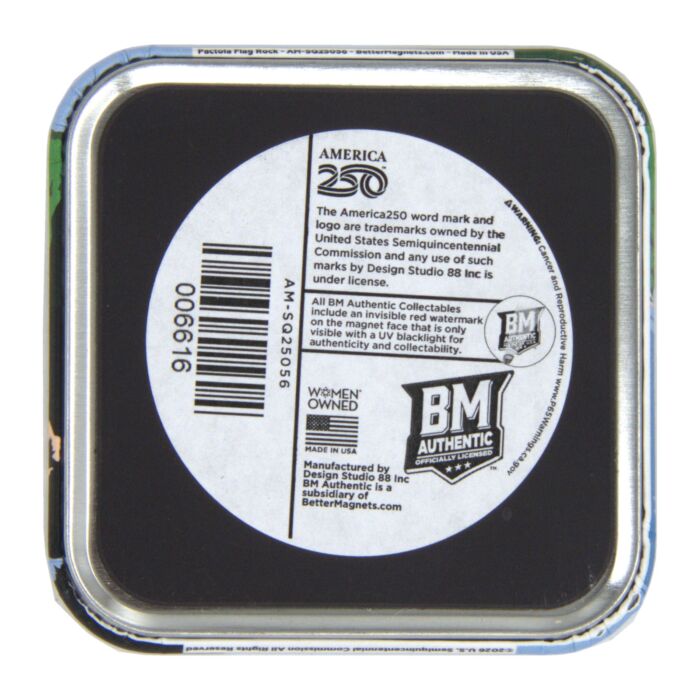 America 250 magnet back with BM Authentic officially licensed label