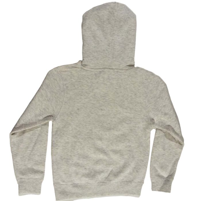 Back of the oatmeal Jewel Cave youth hoodie, plain with a hood