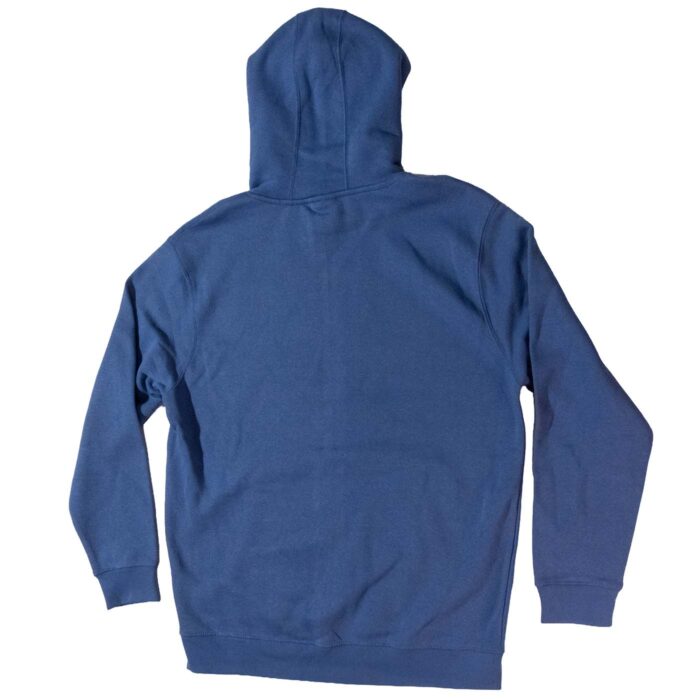 Stories in Stone blue pullover hoodie, plain back