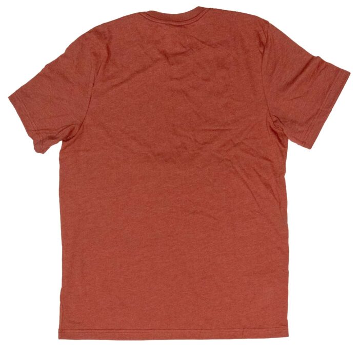 Hudson-Meng Bison Art T-Shirt, back view, unprinted heather clay